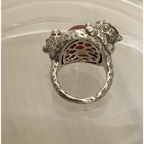 Vintage JOHN HARDY JAI 925/14k Carnelian/Citrine Double LEOPARD RING Sz 7.5 Rare - Picture 9 of 11